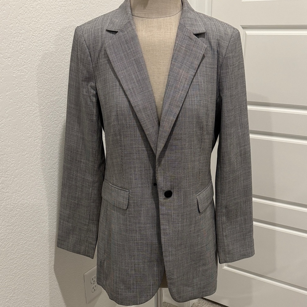 Calvin Klein Charcoal Checkered Blazer